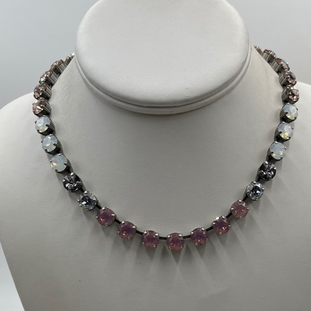Sabika Swarovski S/S 2014 Summer Art Fun Pink Gray Crystal Antique necklace